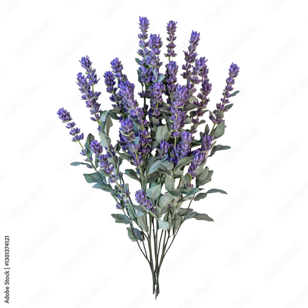 Fototapeta premium Vibrant Lavender Bouquet Digital Art Serene Purple Flowers Abstract Background