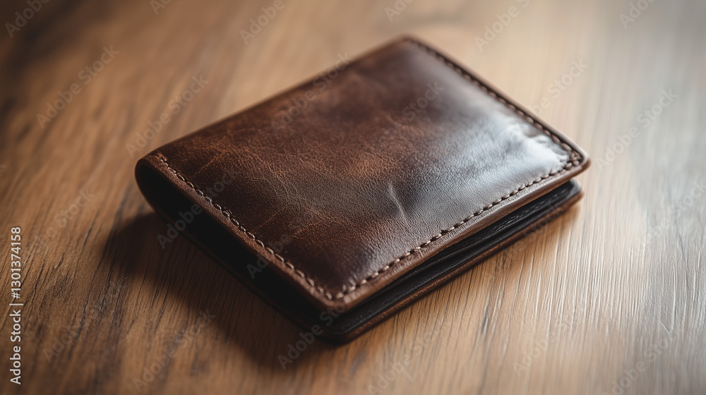 Sophisticated Dark Brown Leather Wallet with Flap Half Open, Showcasing Timeless Craftsmanship and Elegant Utility Sophisticated Dark Brown Leather Wallet with Flap Half Open, Showcasing Timeless Craftsmanship and Elegant Utility