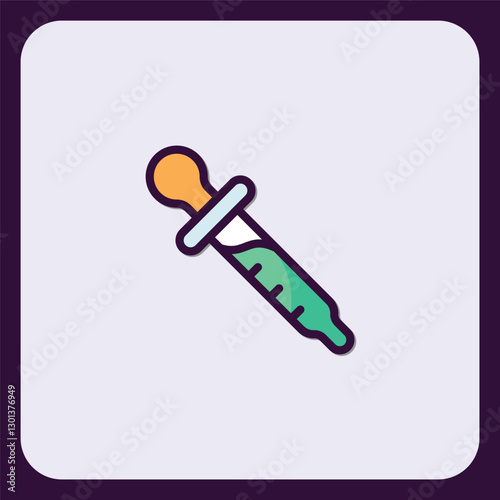 Vibrant Pipette Icon: Medical, Science, and Lab Tool Illustration