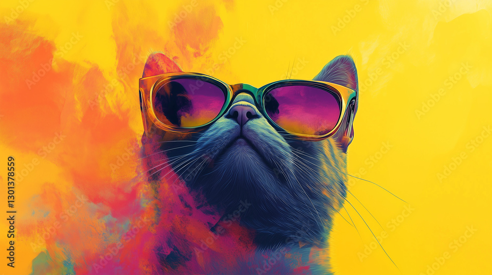 A cat with abastract background A cat with abastract background
