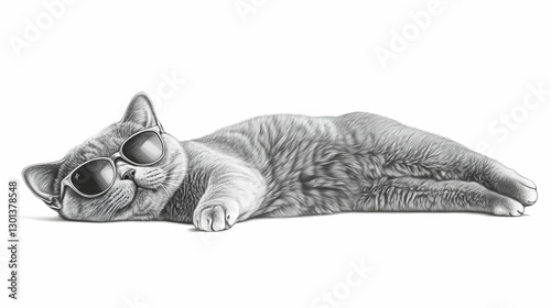 cat on white background