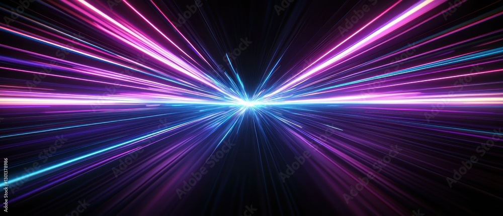 Obraz premium Neon Lightspeed: A vibrant abstract of cosmic speed and energy.