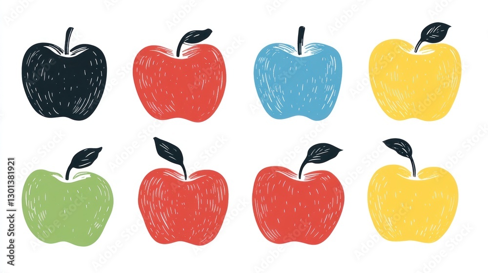 Fototapeta premium Colorful Apple Illustrations (3)