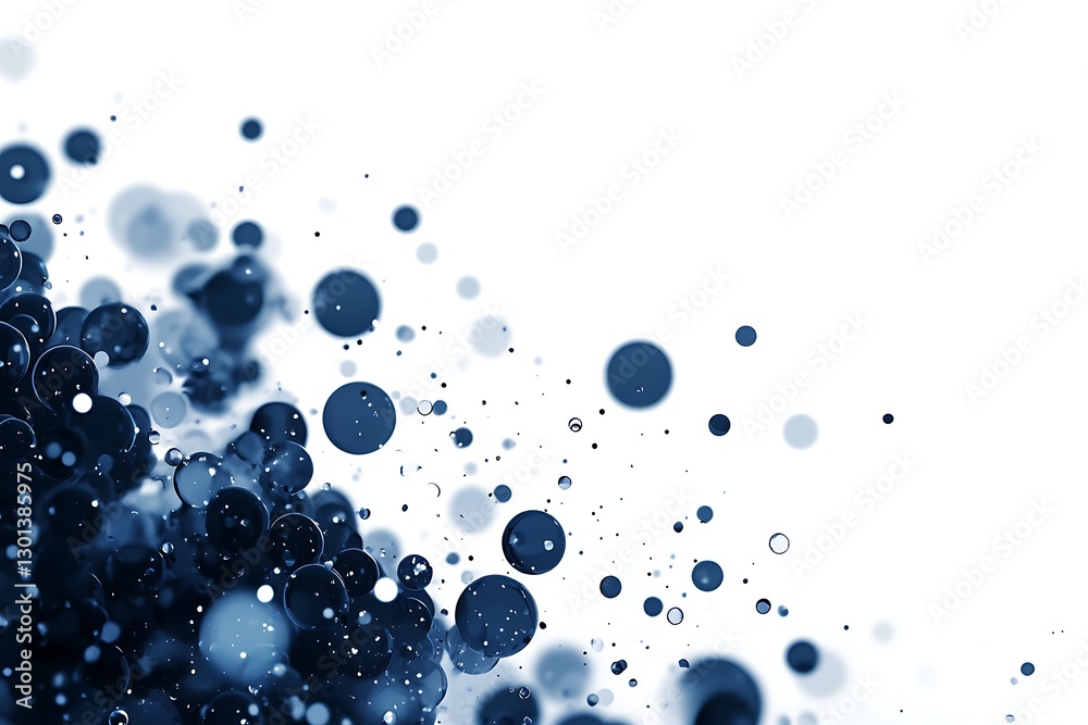 Blue Bubbles Floating Ascending White Background Blue Bubbles Floating Ascending White Background