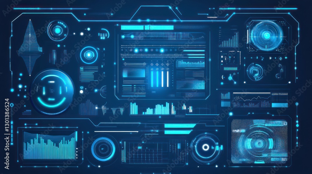 Detailed representation of digital data visualizations and interface displays Detailed representation of digital data visualizations and interface displays
