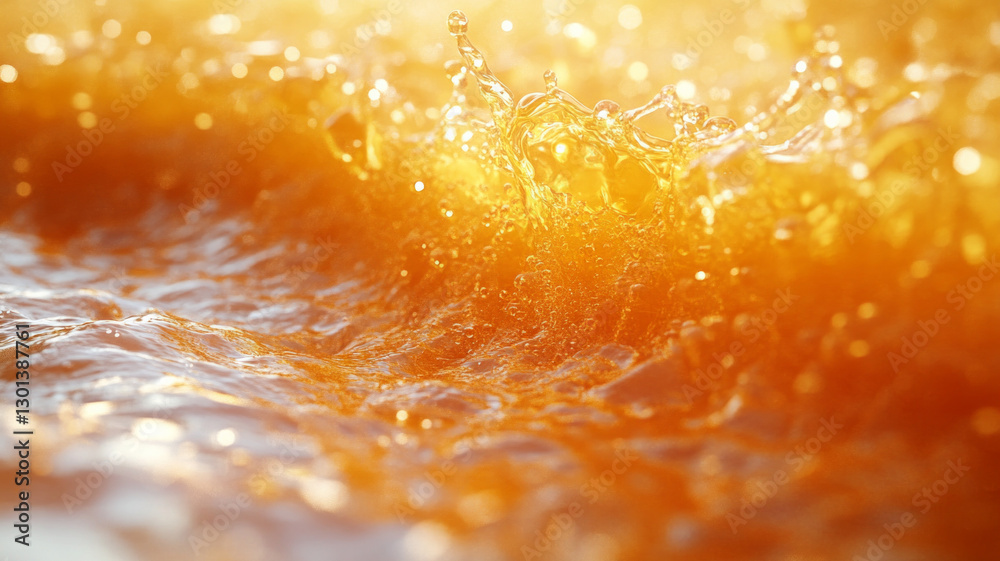 A splash of water with a yellowish tint A splash of water with a yellowish tint