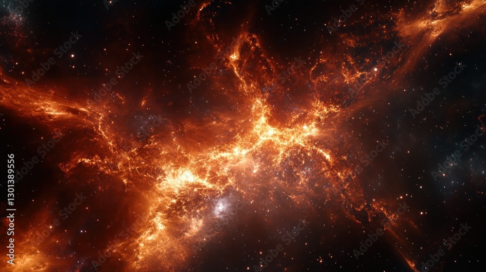 Fototapeta premium A luminous nebula spreads throughout the deep dark expanse of space