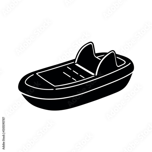 Versatile Pedal Boat Black Vector Silhouette for Digital Media
