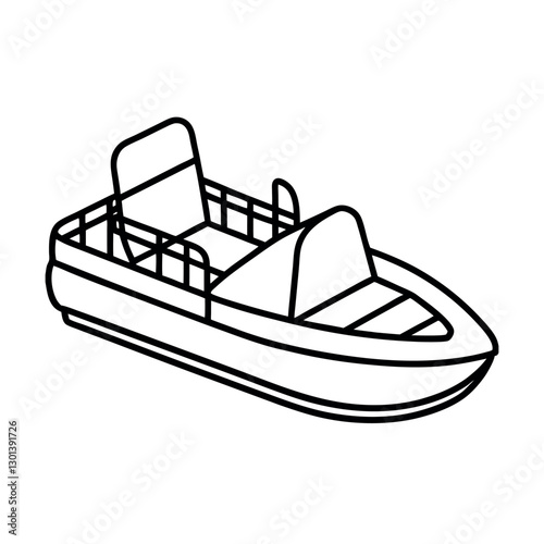 High-Resolution Pedal Boat Outline Vector for Designers
