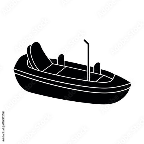 Pedal Boat Black Silhouette Vector for Custom Web Graphics
