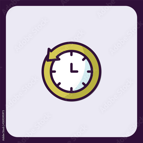Recurring Time Cycle Icon: Circular Clock with Repeating Arrow
