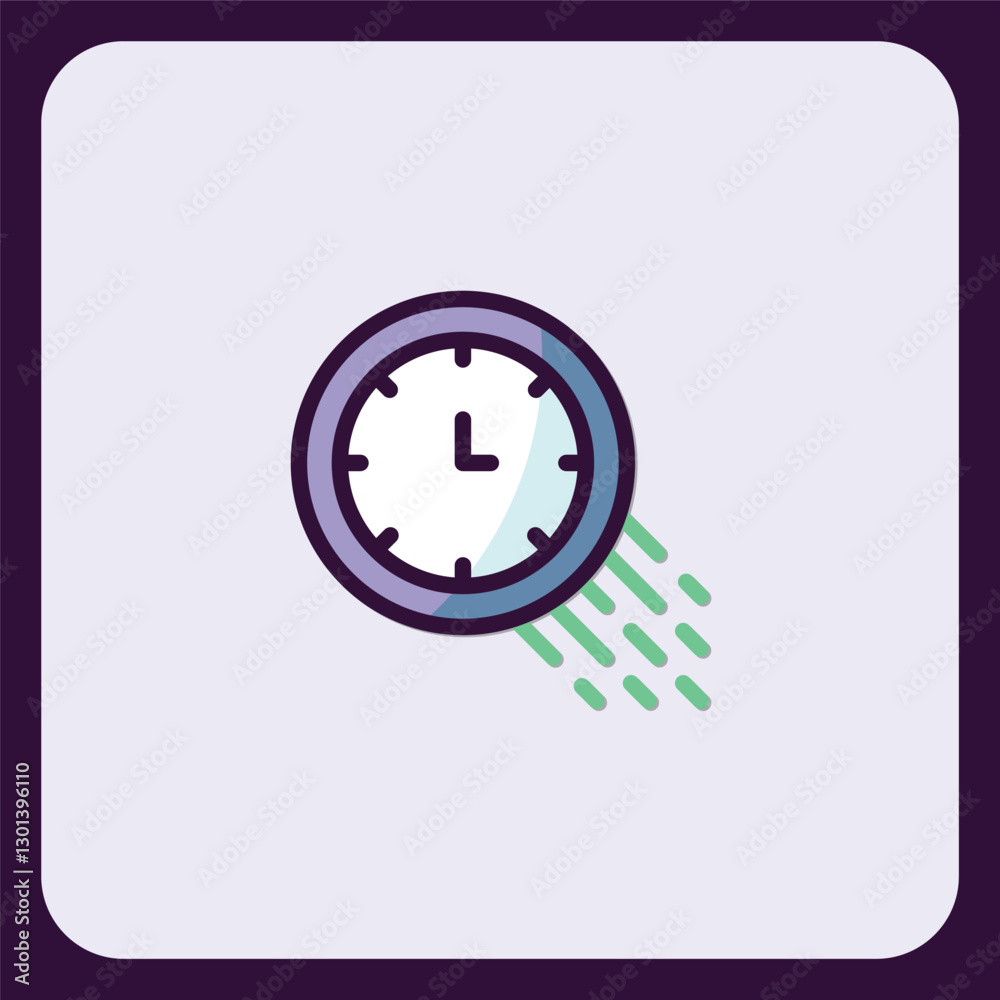 Obraz premium Modern Minimalist Clock Icon Design Element for Time Management Applications