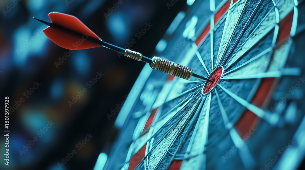 A symbolic image of a dart on target, representing leadership, motivation, and achieving key milestones in life or business