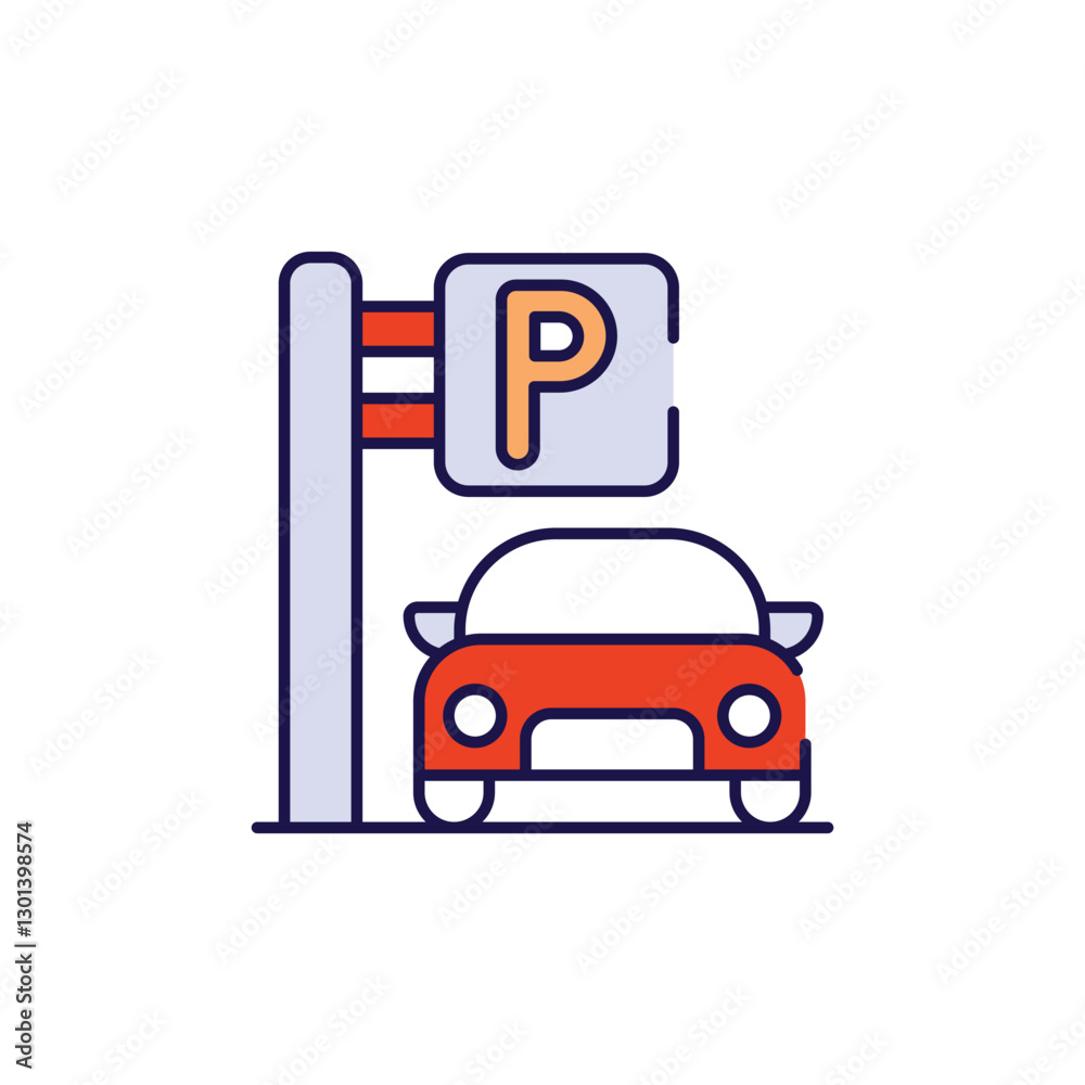 Parking Area icon design with white background stock illustration Parking Area icon design with white background stock illustration
