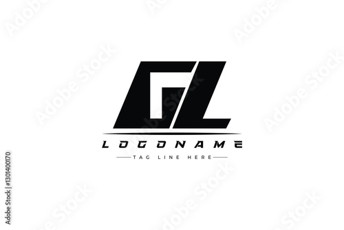 GL racer logo. Racing logo design for racing, driving and car or motorsport.