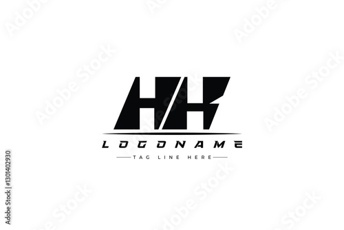 HK racer logo. Racing logo design for racing, driving and car or motorsport.