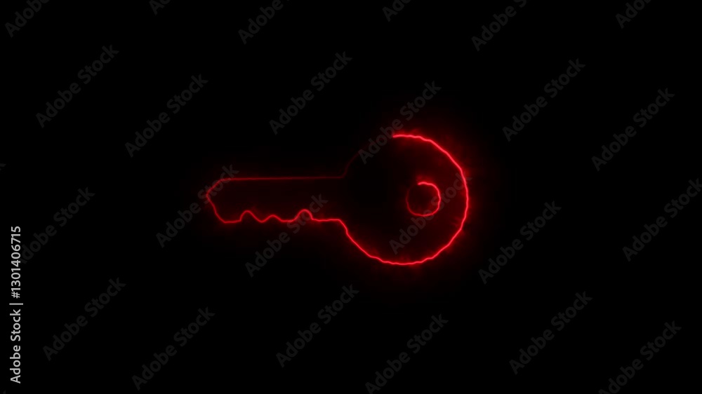 glowing neon red color key animation icon open any lock on black background. Glowing neon key icon animation. neon lock key icon. security and password icon. glowing neon red color key animation icon open any lock on black background. Glowing neon key icon animation. neon lock key icon. security and password icon.