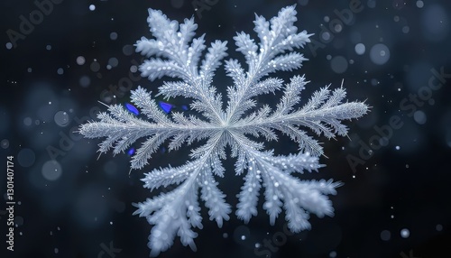 Falling Snowflakes Nature Background, Ideal for Winter or Holiday-Themed Digital Art Projects photo