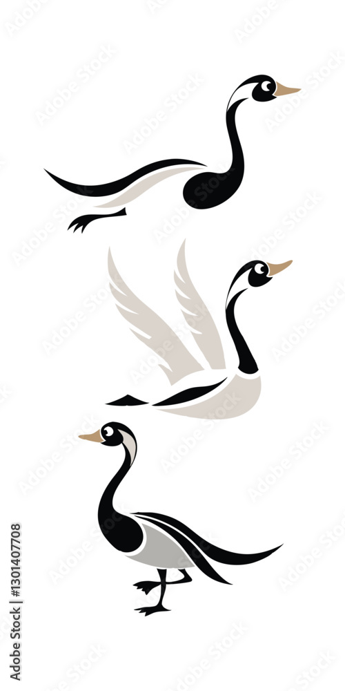 Fototapeta premium vector illustration of a duck set