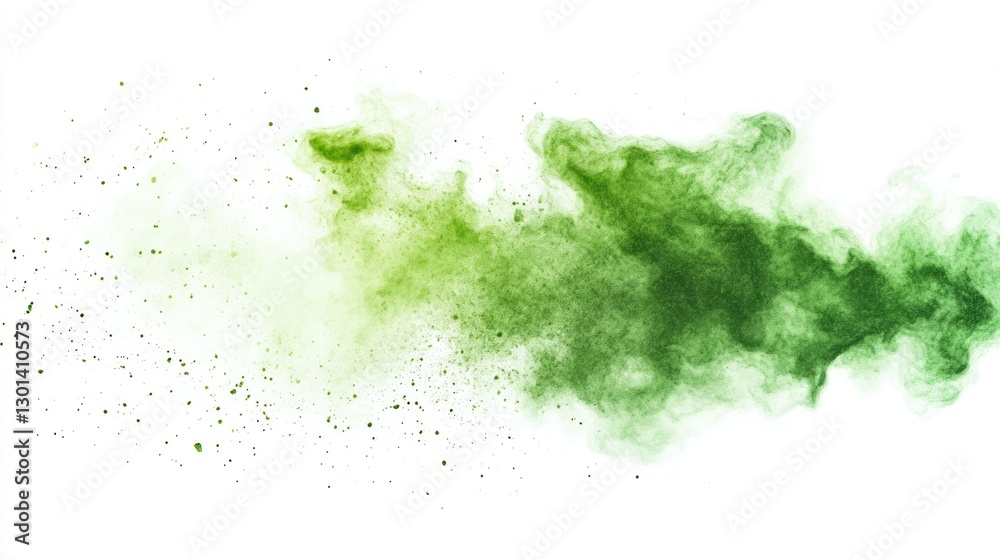Abstract Green Haze Suggests Motion Against a Pristine White Background Abstract Green Haze Suggests Motion Against a Pristine White Background