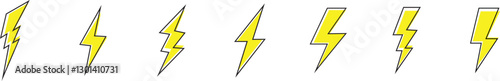 Free Download Flash lightning power icon set. Energy and thunder electricity symbol concept. Thunder bolt flash vectors isolated on transparent background, yellow flash lightning bolt icons. Vector illustration. - GFXLoad