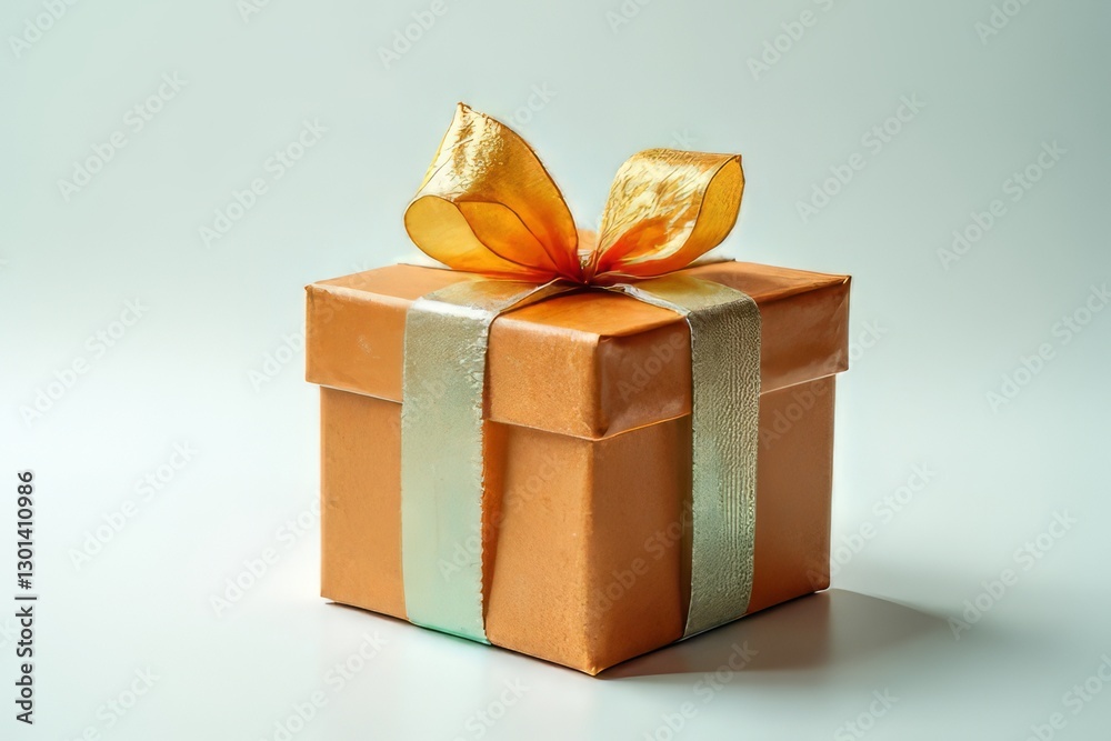Obraz premium Elegant Gift Box with Gold Ribbon, Perfect for any Occasion