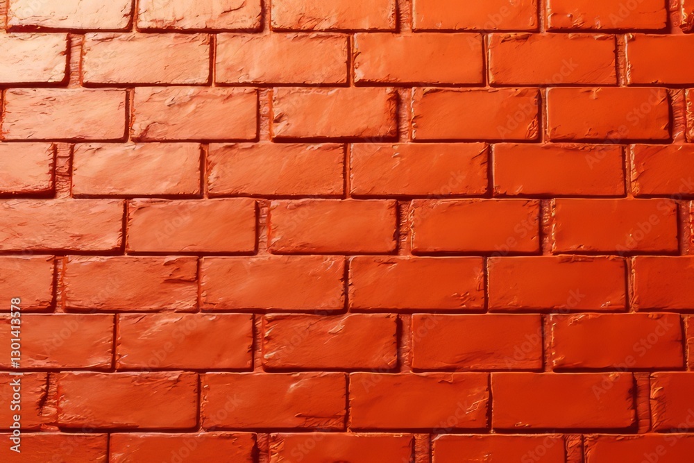 Obraz premium Vibrant Orange Brick Wall Texture Close Up