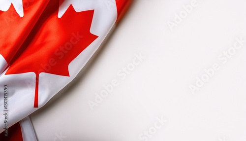 Canadian flag waving proudly on a white background during a national celebration