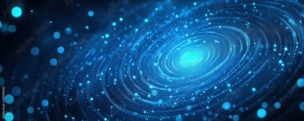Abstract blue swirling galaxy with glowing light. Abstract blue swirling galaxy with glowing light.