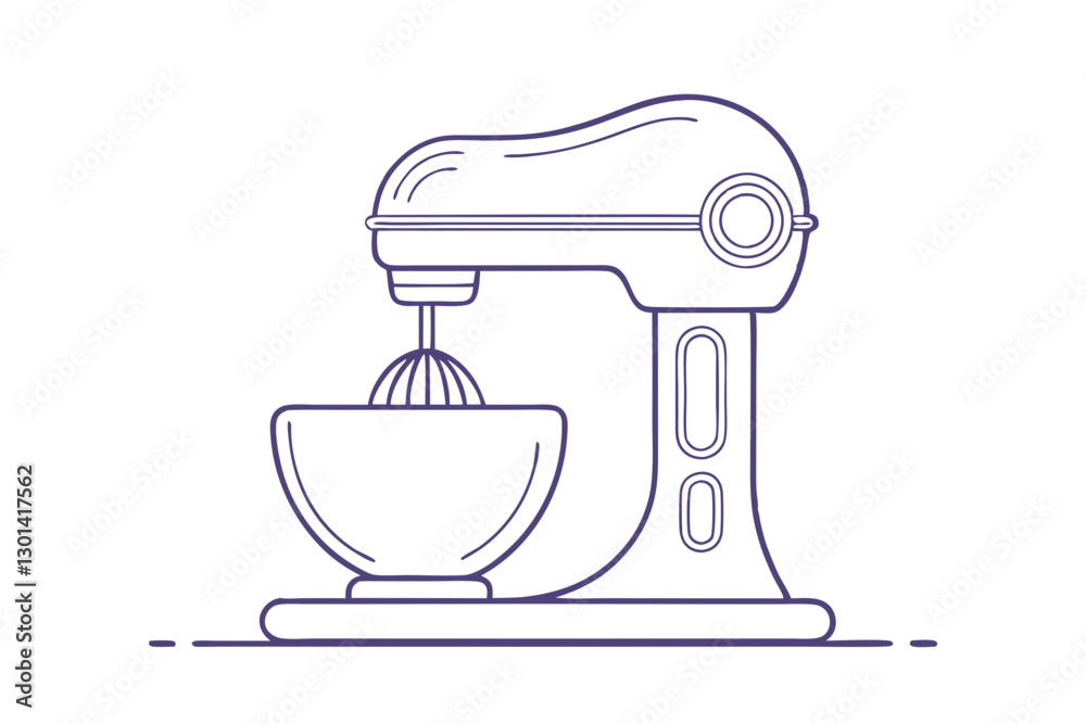 Hand Mixer Vector Art. Simple Line Drawing Design Hand Mixer Vector Art. Simple Line Drawing Design