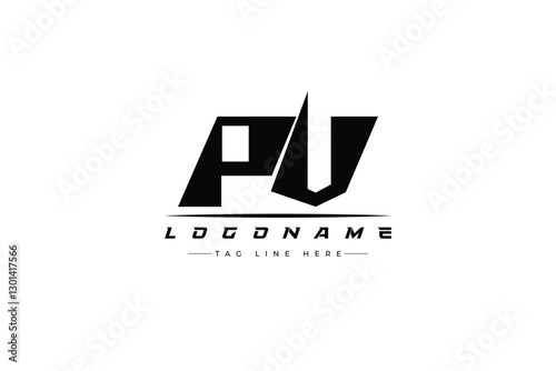 PV racer logo. Racing logo design for racing, driving and car or motorsport.