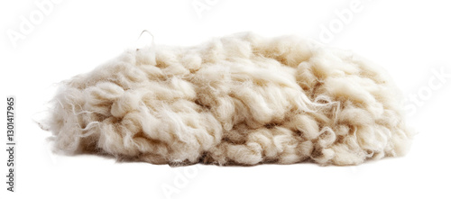 Natural wool fibers ideal for textile projects and crafting uses, cut out