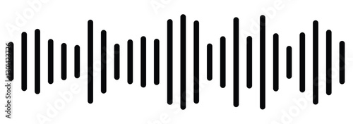 Sound wave icon. Gradient equalizer bars with symmetrical reflection. Sound wave with sharp edge vector image, sound wave lines, audio signal lines. Design eps 10