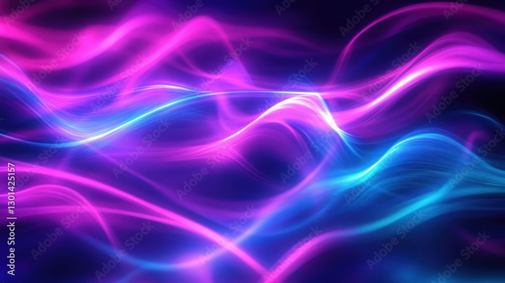 Fototapeta premium Neon colored lines of flowing energy create a futuristic design