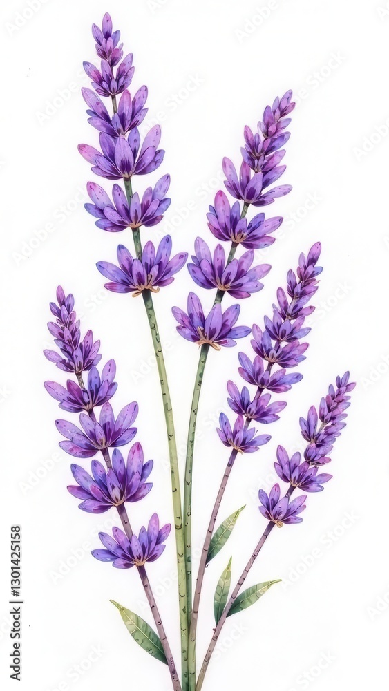 Naklejka premium lavender flowers isolated on white background