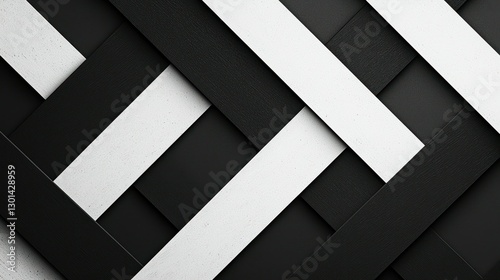Abstract black and white woven pattern, design background