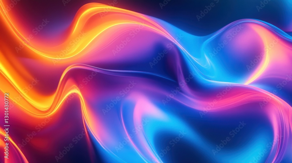 Obraz premium Abstract wavy lines of brilliant color composition