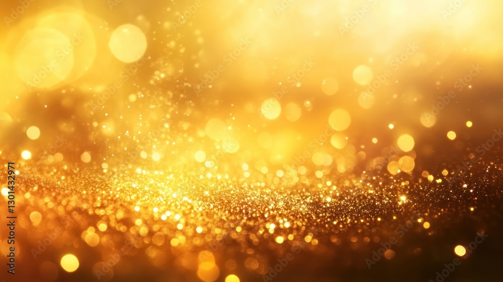 Golden Sparkles Displaying Bokeh and Sparkling Particle Effects Beautifully Golden Sparkles Displaying Bokeh and Sparkling Particle Effects Beautifully