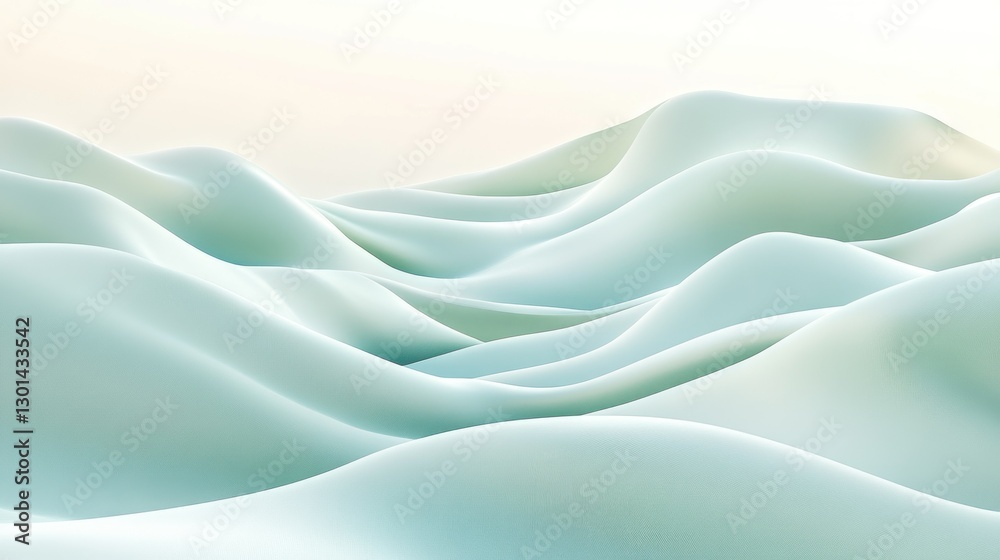 Softly colored abstract waves rolling gently through the landscape