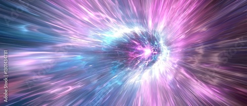 Hyperspace Tunnel: A Journey Through Cosmic Radiance