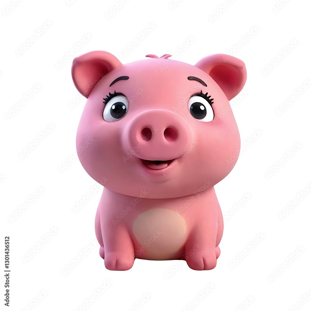 Pink pig with a big smile on its face, 3d cover, 3d rendere, vector, 3d Pink pig with a big smile on its face, 3d cover, 3d rendere, vector, 3d