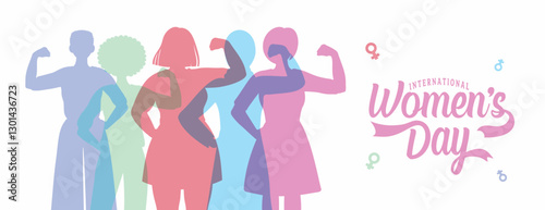 Celebrate March 8 Women’s Day: Interwoven girls in a vibrant design with blue, purple, green, pink & white. Ideal for social media & all design projects. #March8 #WomensDay