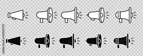 Megaphone icons set. Loudspeaker megaphone vector icons. vector eps10.