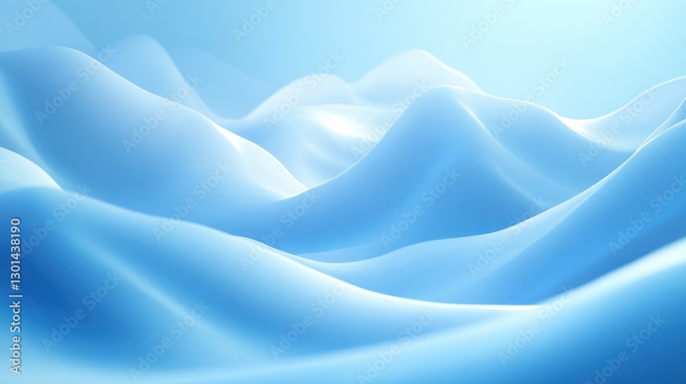 Abstract Waves Depicting Smooth Soft Curves of Blue Color Abstract Waves Depicting Smooth Soft Curves of Blue Color