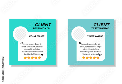 Modern Clean Client testimonial or Client  Feedback Review Template Design With Organic  Shape