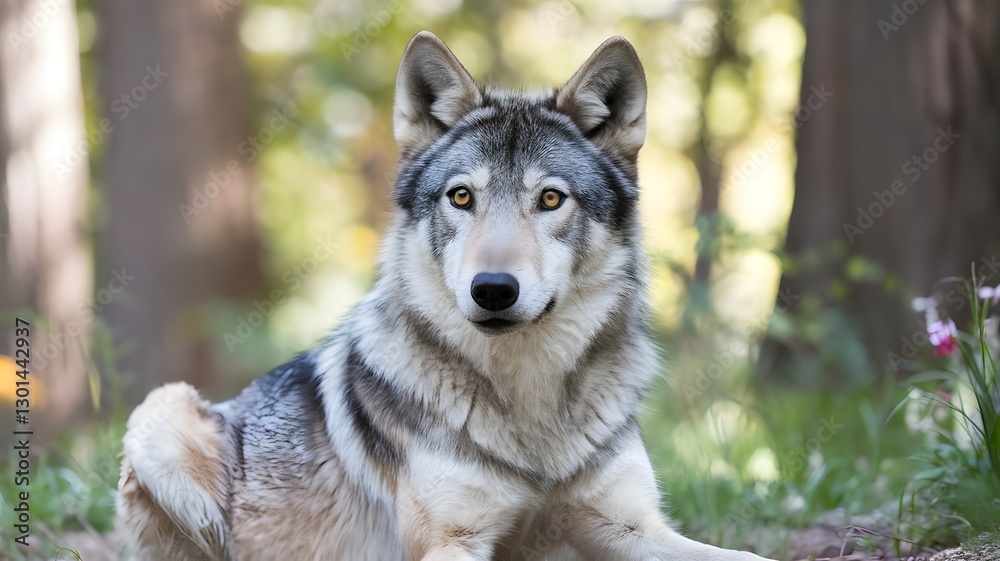 Portrait of a grey wolf Portrait of a grey wolf
