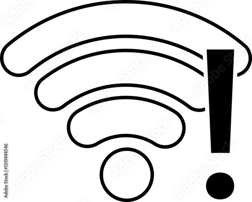 Wireless Wi-Fi signal icon. Internet icon symbol vector isolated on transparent background. Mobile wireless weak signal strength indicator. Router wave, Broadcast, Communication antenna sign concept.