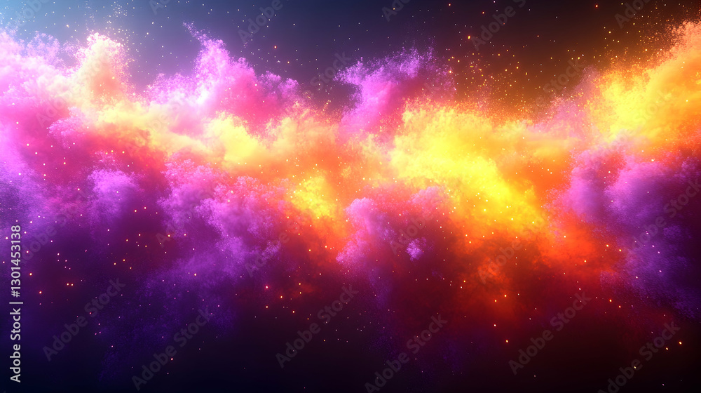 Naklejka premium Colorful Cosmic Nebula Clouds