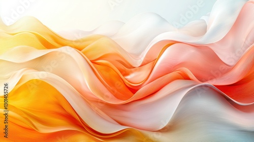 Wallpaper Mural Abstract orange and white waves, flowing design, background, website Torontodigital.ca