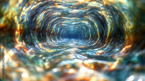 Fototapeta Naklejka Na Ścianę i Meble -  Colorful, Winding, Underground Tunnel